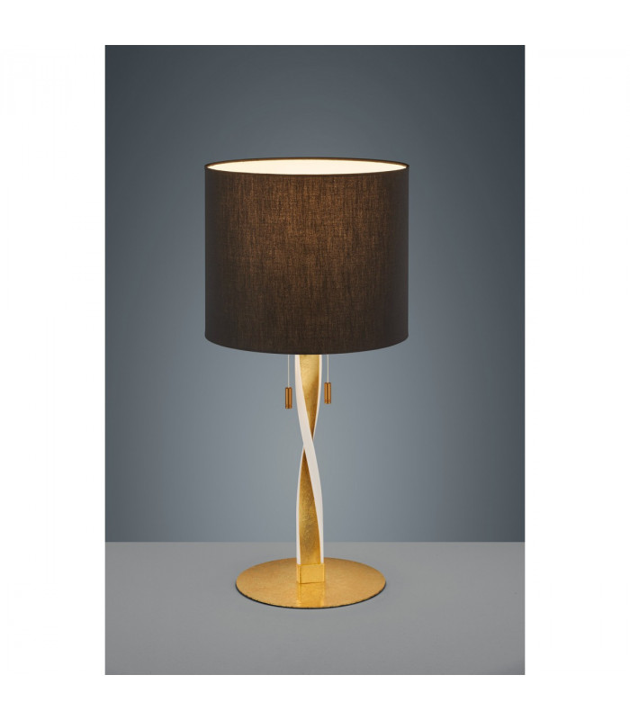 Nandor Modern 2 Light Table Lamp with Round Shade Gold 3000K-3