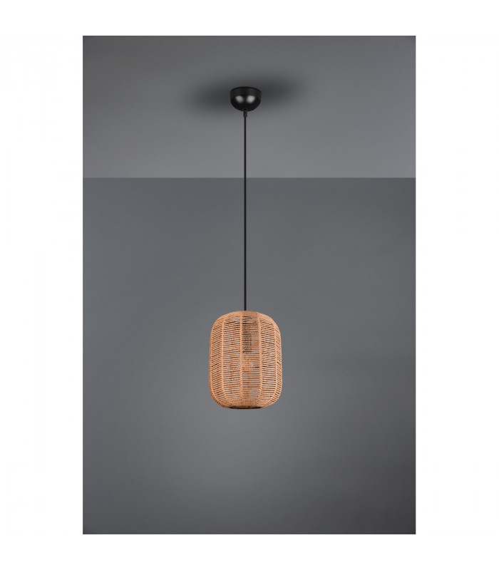 Runa Vintage 25cm Wire Frame Pendant Ceiling Light Black Matt-3