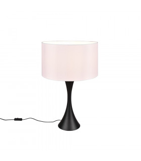 Sabia Modern 40cm Table Lamp with Round Shade Black Matt-1