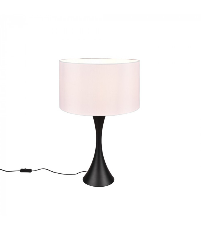Sabia Modern 40cm Table Lamp with Round Shade Black Matt-1