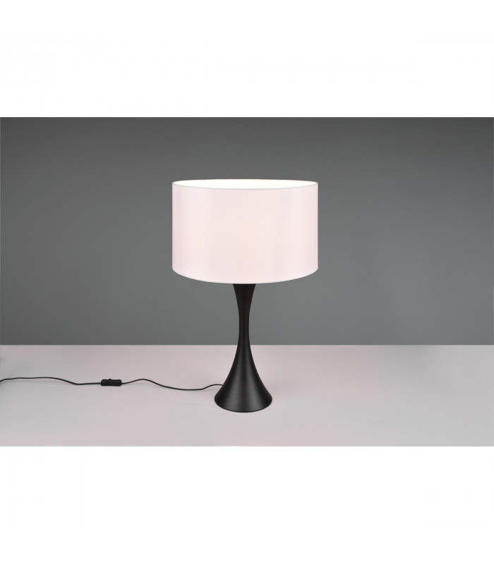 Sabia Modern 40cm Table Lamp with Round Shade Black Matt-2
