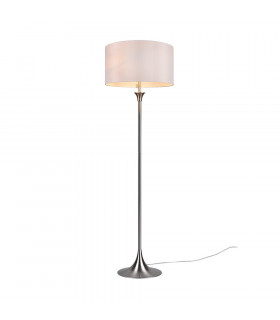 Sabia Modern 3 Light Floor Lamp with Shade Nickel Matt-1