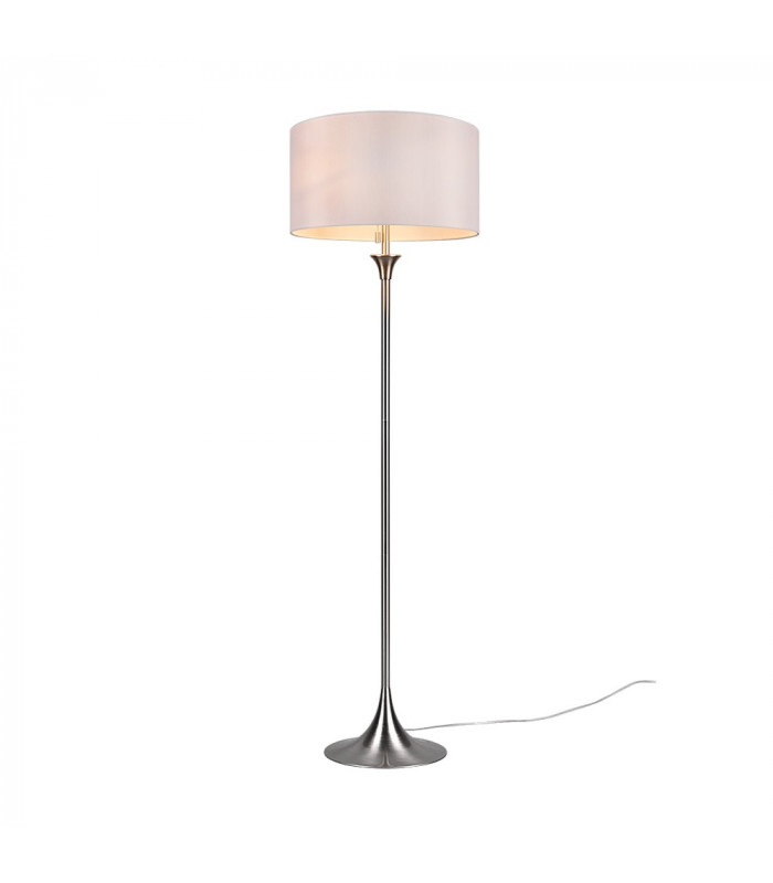 Sabia Modern 3 Light Floor Lamp with Shade Nickel Matt-1