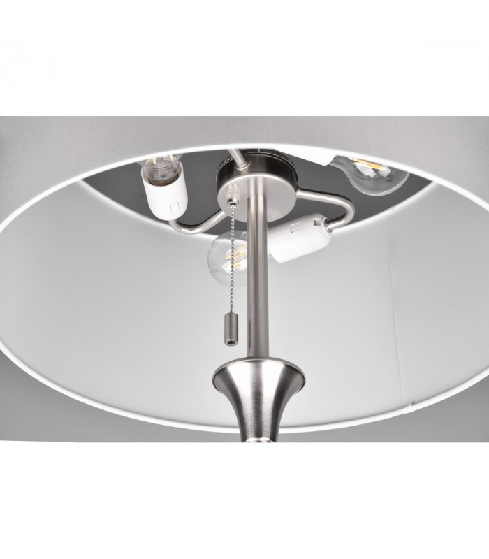 Sabia Modern 3 Light Floor Lamp with Shade Nickel Matt-3
