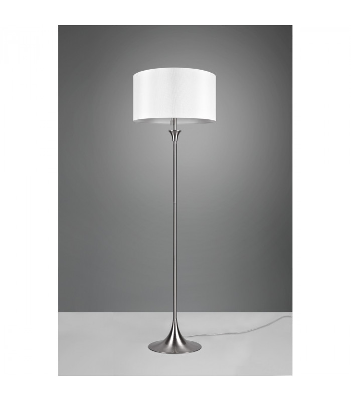 Sabia Modern 3 Light Floor Lamp with Shade Nickel Matt-4