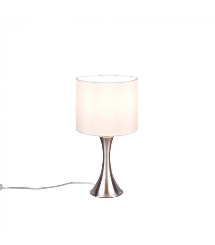 Sabia Modern 20cm Table Lamp with Round Shade Nickel Matt-1