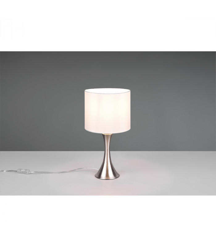 Sabia Modern 20cm Table Lamp with Round Shade Nickel Matt-2