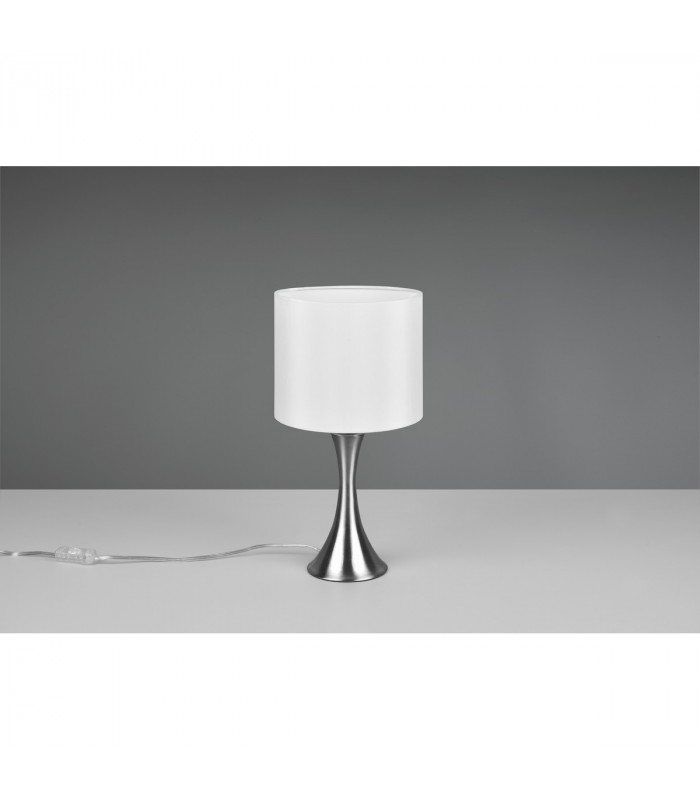 Sabia Modern 20cm Table Lamp with Round Shade Nickel Matt-3