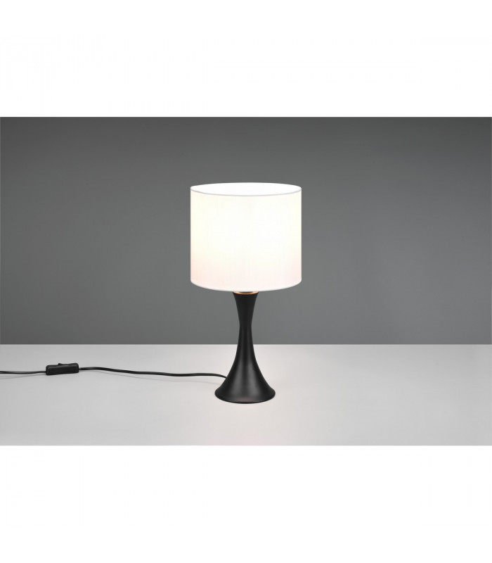 Sabia Modern 20cm Table Lamp with Round Shade Black Matt-2