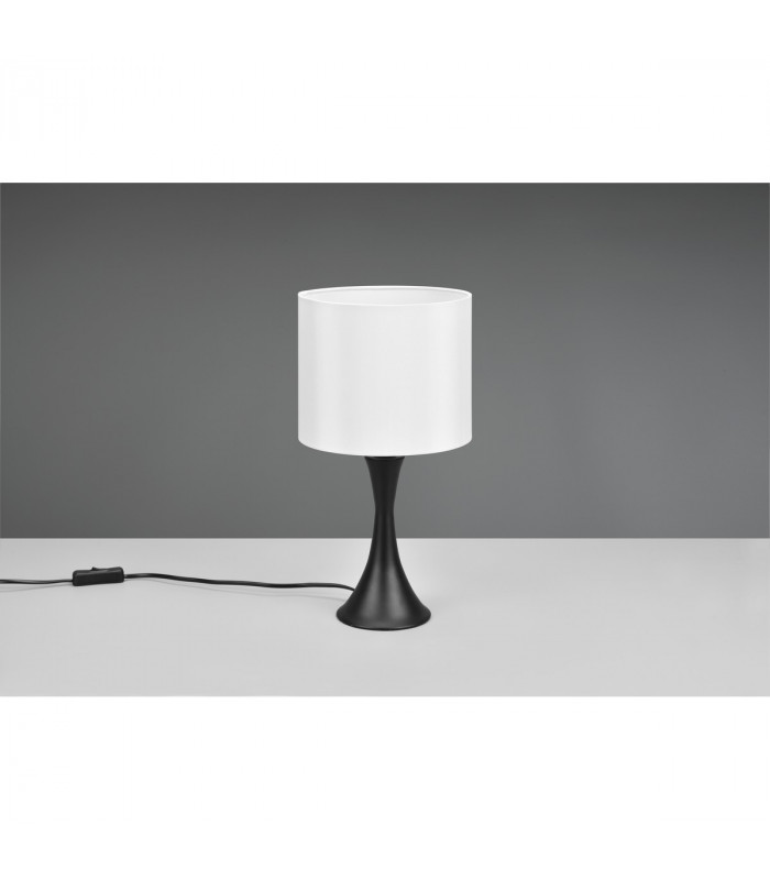 Sabia Modern 20cm Table Lamp with Round Shade Black Matt-3