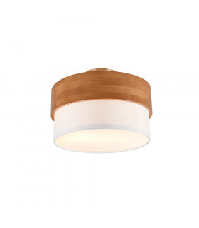 Seasons Modern 30cm 2 Light Cylindrical Ceiling Light Nickel Matt White Shade-1