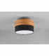 Seasons Modern 30cm 2 Light Cylindrical Ceiling Light Nickel Matt Black Shade-4