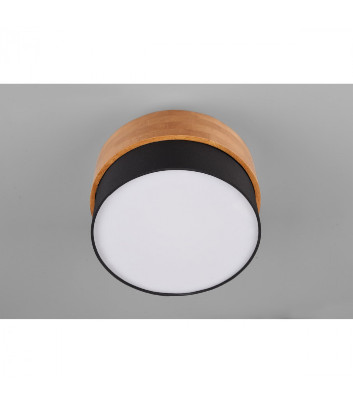 Seasons Modern 30cm 2 Light Cylindrical Ceiling Light Nickel Matt Black Shade-5
