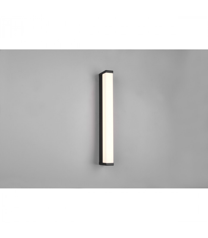 Fabio Modern 42cm Bathroom Wall Lamp Black Matt 3000K IP44-3