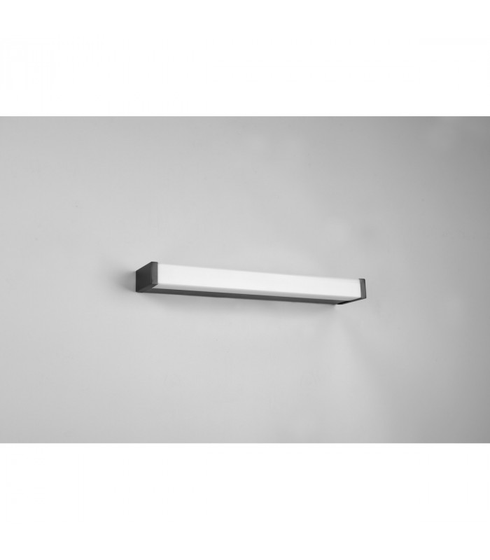 Fabio Modern 42cm Bathroom Wall Lamp Black Matt 3000K IP44-4