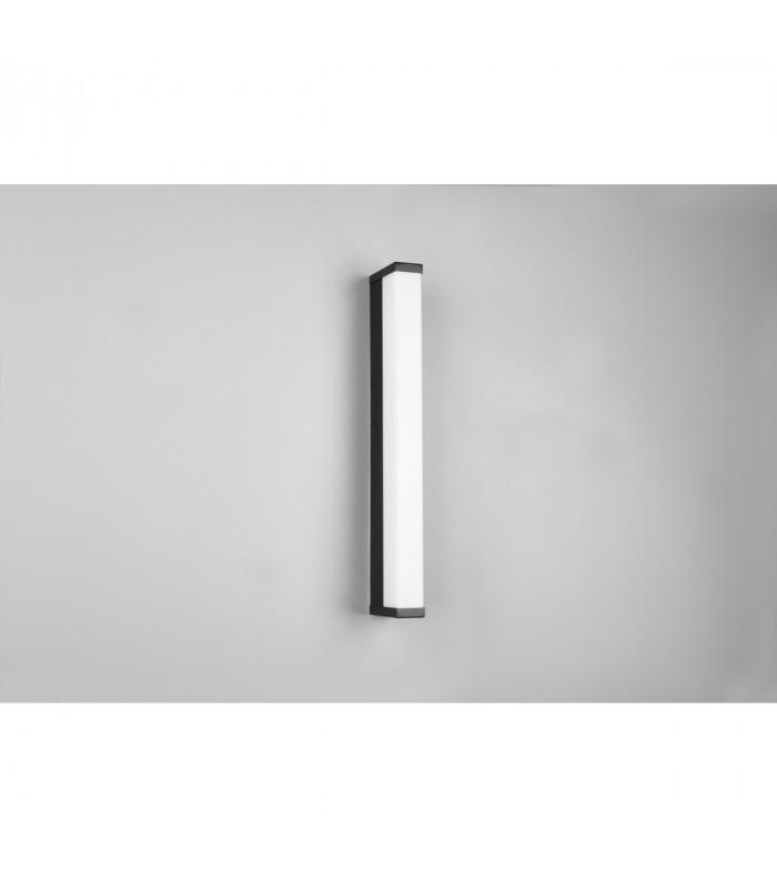 Fabio Modern 42cm Bathroom Wall Lamp Black Matt 3000K IP44-5
