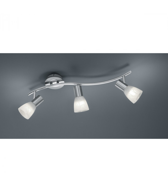 Levisto Modern 3 Light Ceiling Spotlight Bar Nickel Matt 3000K-2