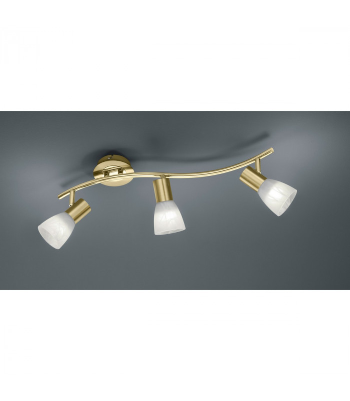 Levisto Modern 3 Light Ceiling Spotlight Bar Brass Matt 3000K-2