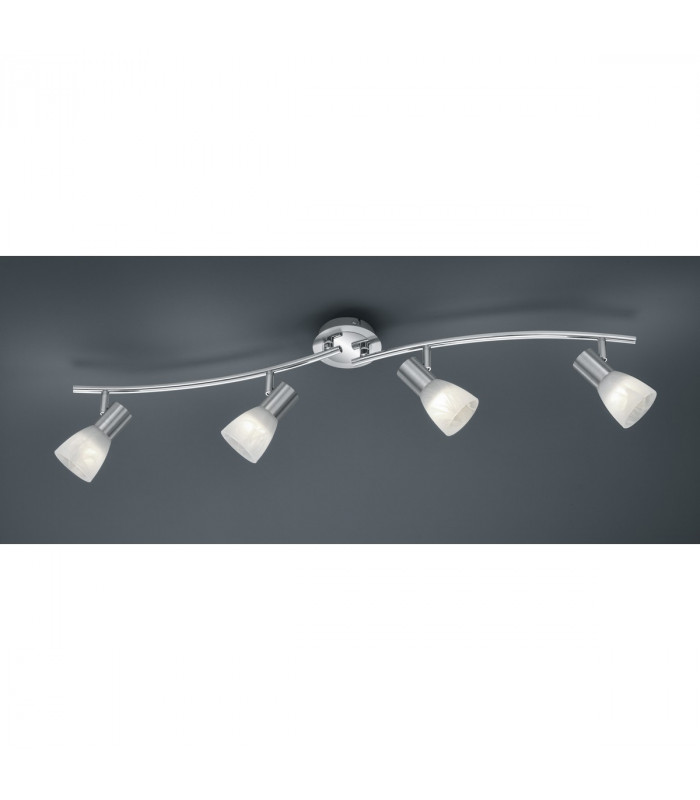 Levisto Modern 4 Light Ceiling Spotlight Bar Nickel Matt 3000K-2