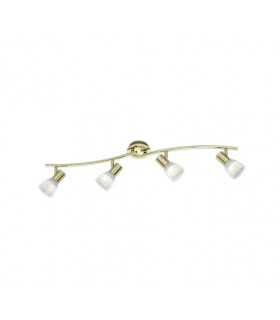 Levisto Modern 4 Light Ceiling Spotlight Bar Brass Matt 3000K-1