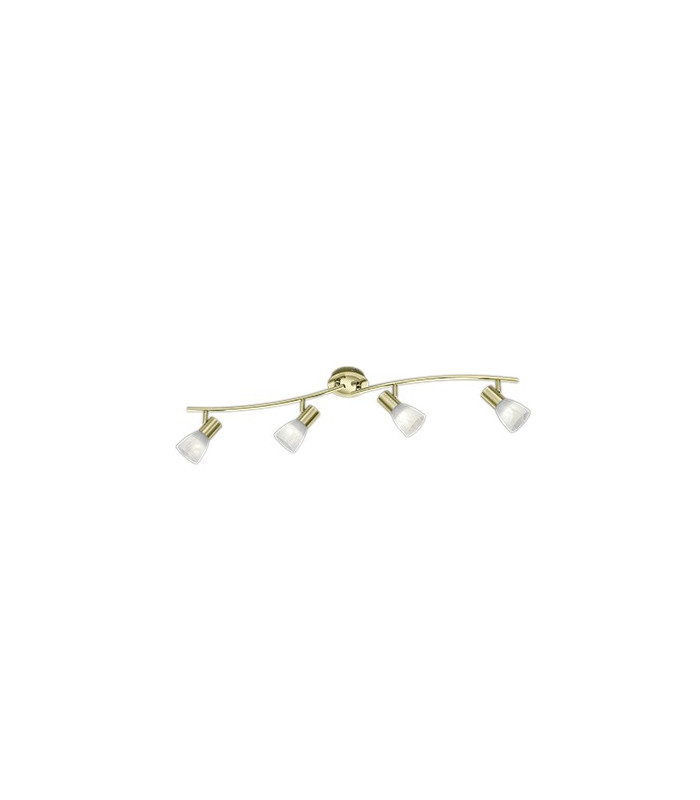 Levisto Modern 4 Light Ceiling Spotlight Bar Brass Matt 3000K-1