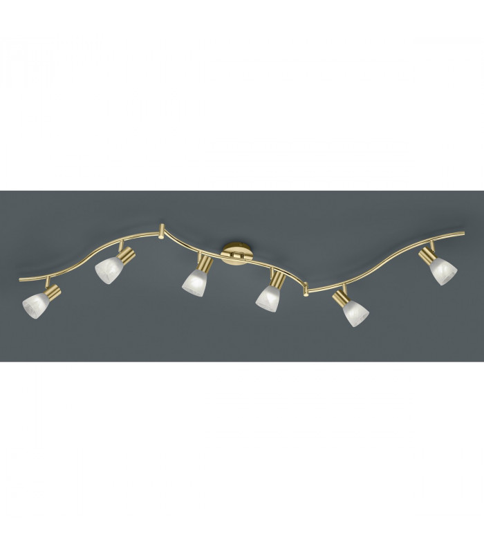 Levisto Modern 6 Light Ceiling Spotlight Bar Brass Matt 3000K-2
