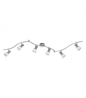 Levisto Modern 6 Light Ceiling Spotlight Bar Nickel Matt 3000K-1
