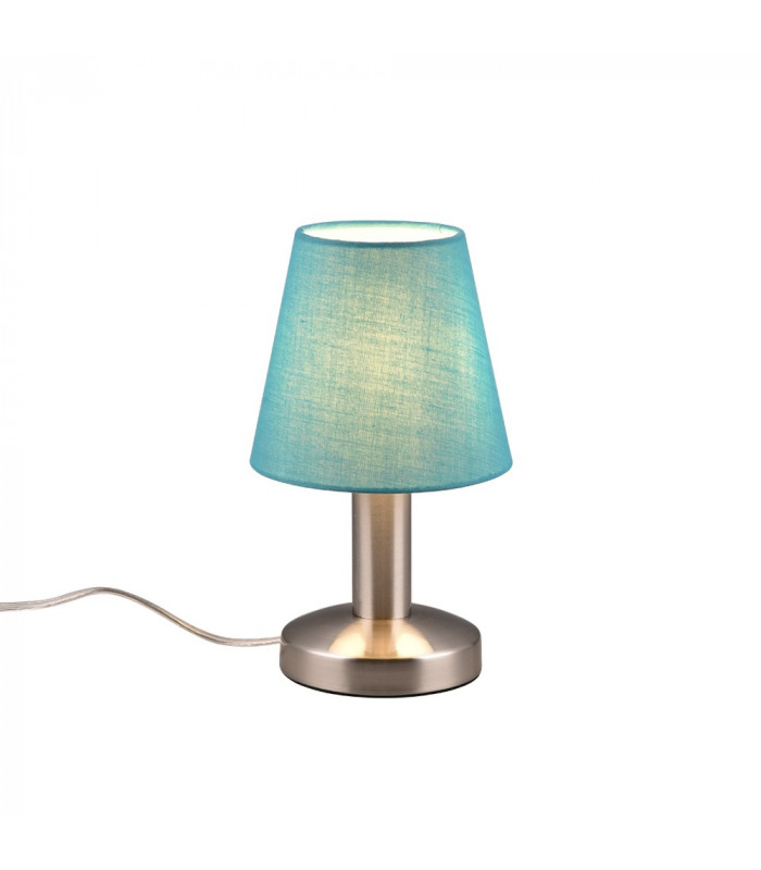 Mats Ii Young living Table Lamp with Round Tapered Shade Nickel Matt Turquoise Shade-1