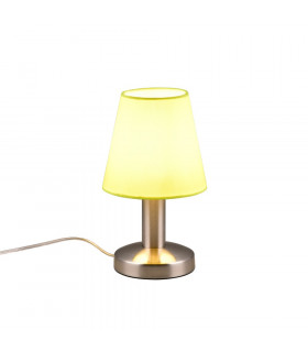 Mats Ii Young living Table Lamp with Round Tapered Shade Nickel Matt Green Shade-1