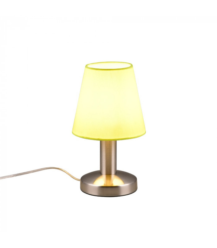 Mats Ii Young living Table Lamp with Round Tapered Shade Nickel Matt Green Shade-1