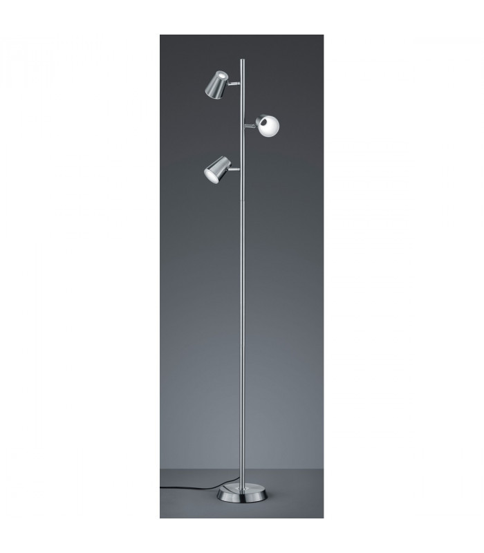 Narcos Modern 3 Light Multi Arm Floor Lamp Nickel Matt 3000K-2