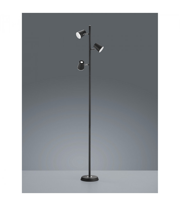 Narcos Modern 3 Light Multi Arm Floor Lamp Black Matt 3000K-2