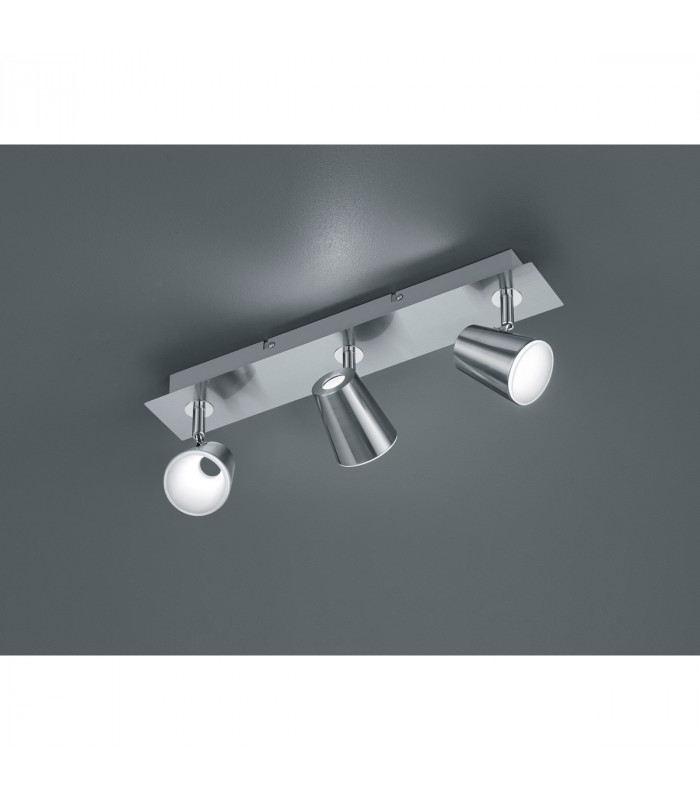 Narcos Modern 3 Light Ceiling Spotlight Bar Nickel Matt 3000K-2