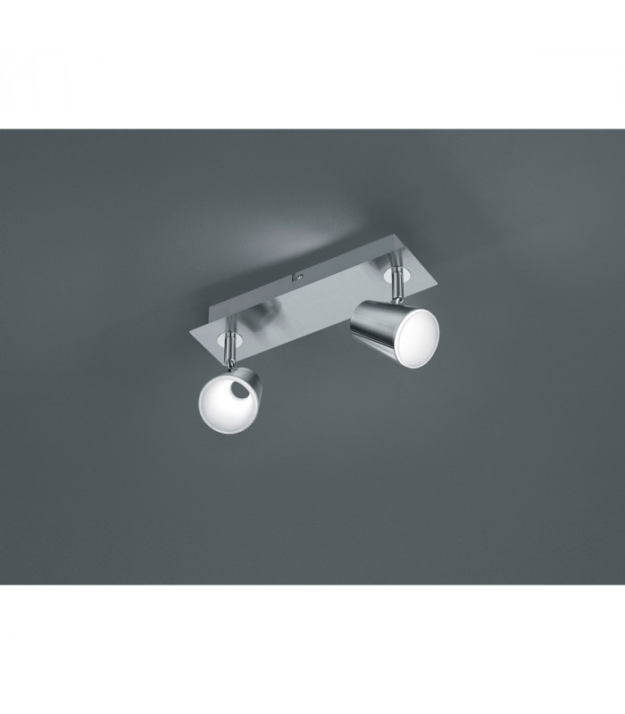 Narcos Modern 2 Light Twin Ceiling Spotlight Nickel Matt 3000K-2