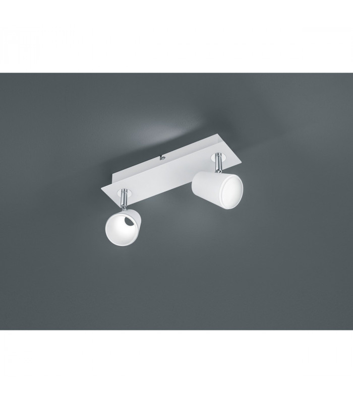 Narcos Modern 2 Light Twin Ceiling Spotlight White Matt 3000K-2