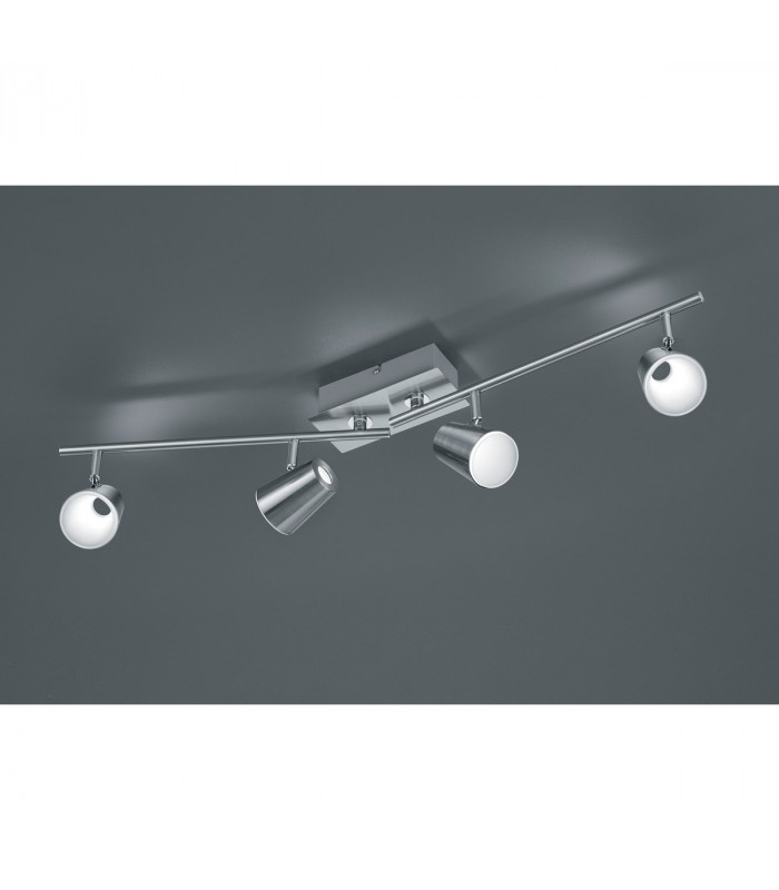 Narcos Modern 4 Light Ceiling Spotlight Bar Nickel Matt 3000K-2
