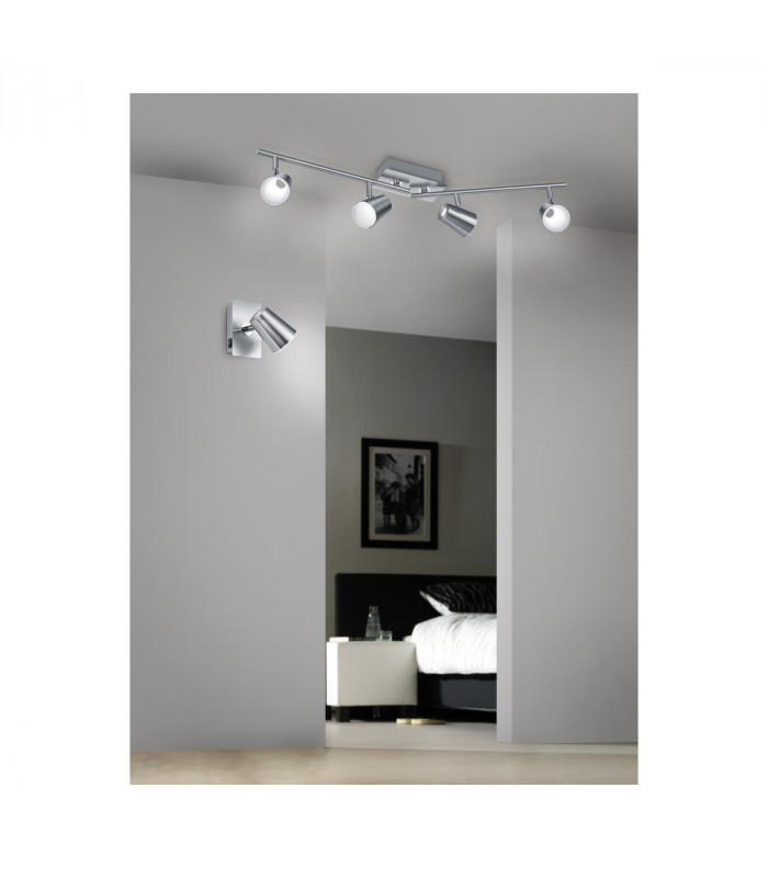 Narcos Modern 4 Light Ceiling Spotlight Bar Nickel Matt 3000K-4