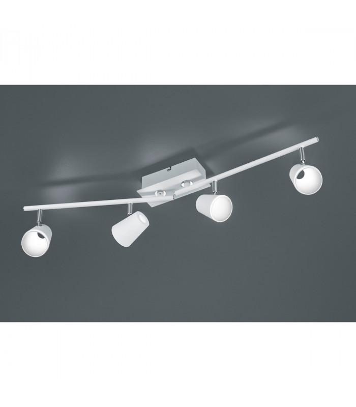 Narcos Modern 4 Light Ceiling Spotlight Bar White Matt 3000K-2