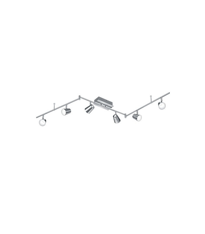 Narcos Modern 6 Light Ceiling Spotlight Bar Nickel Matt 3000K-1