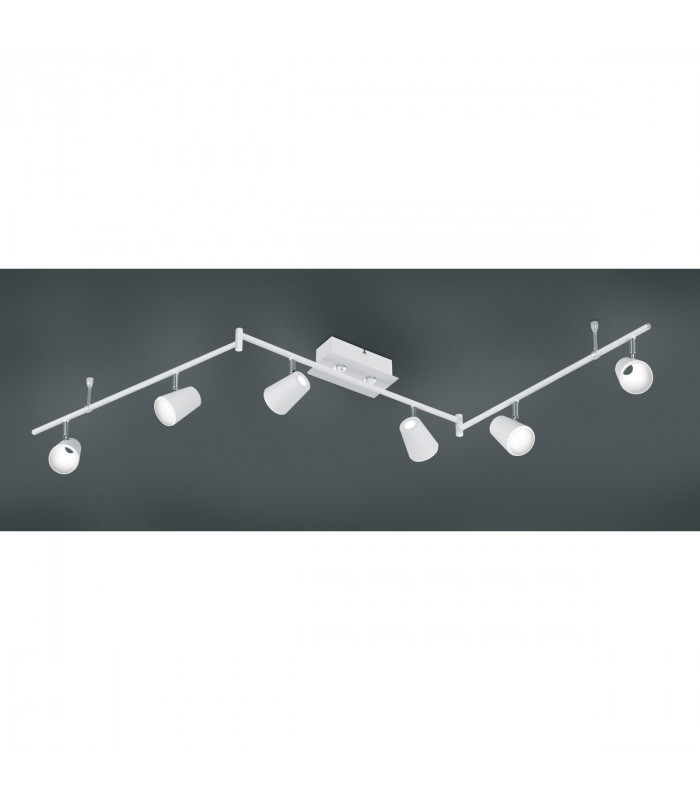 Narcos Modern 6 Light Ceiling Spotlight Bar White Matt 3000K-2