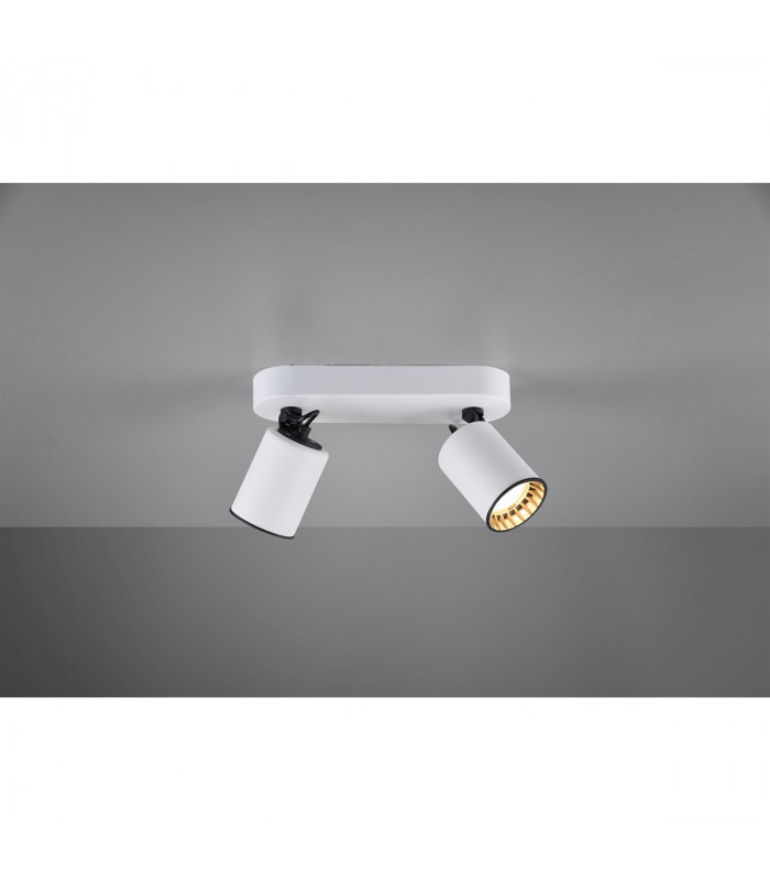 Pago Modern 2 Light Twin Ceiling Spotlight White Matt-3