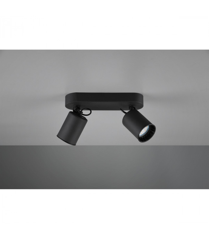 Pago Modern 2 Light Twin Ceiling Spotlight Black Matt-2