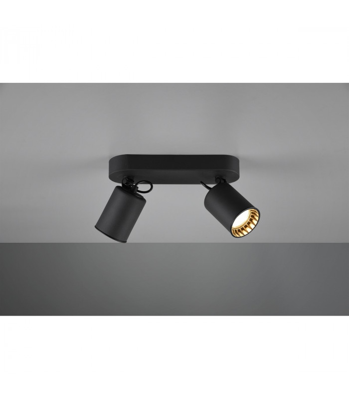 Pago Modern 2 Light Twin Ceiling Spotlight Black Matt-3