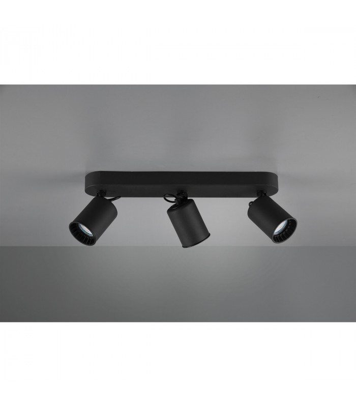Pago Modern 3 Light Ceiling Spotlight Bar Black Matt-2
