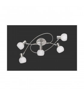 Antibes Modern 5 Light Multi Arm Semi Flush Ceiling Lamp Nickel Matt-1