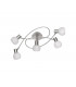 Antibes Modern 5 Light Multi Arm Semi Flush Ceiling Lamp Nickel Matt-2