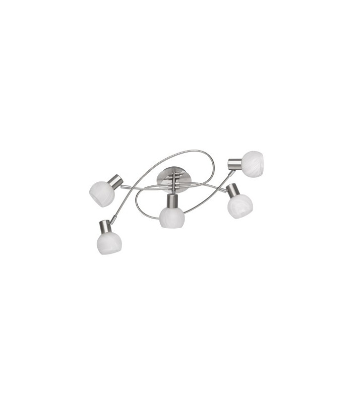 Antibes Modern 5 Light Multi Arm Semi Flush Ceiling Lamp Nickel Matt-2