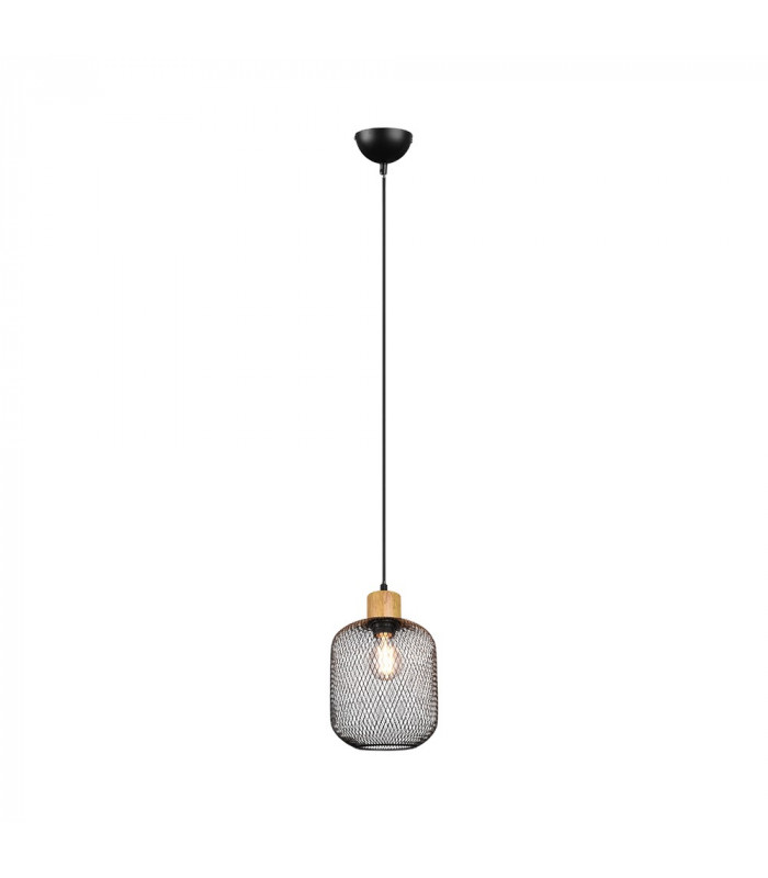 Calimero Vintage 18cm Wire Frame Pendant Ceiling Light Black Matt-1