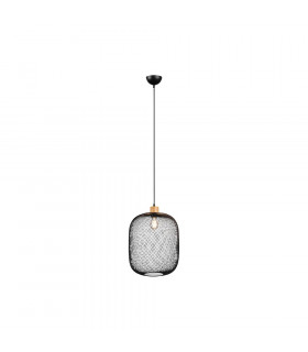 Calimero Vintage 33cm Wire Frame Pendant Ceiling Light Black Matt-1