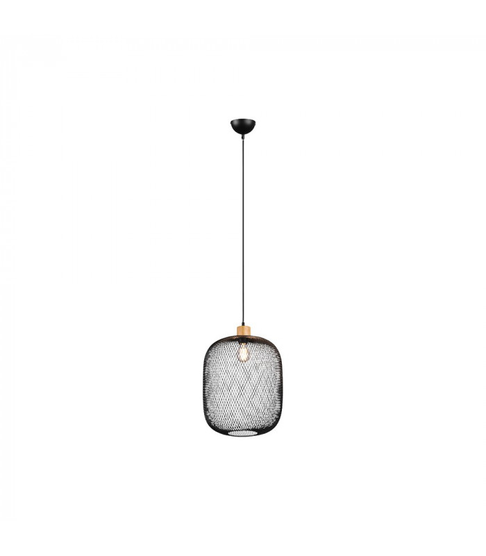 Calimero Vintage 33cm Wire Frame Pendant Ceiling Light Black Matt-1